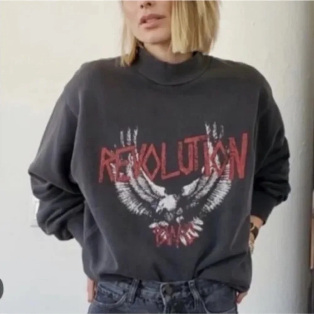 Anine Bing Revolution Washed Charcoal Sweatshirt - Picture 3 of 10